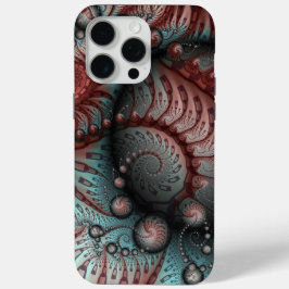 Abstracte Vivid Fantasy Fractal Art Bruin Blauw iPhone 15 Pro Max Hoesje