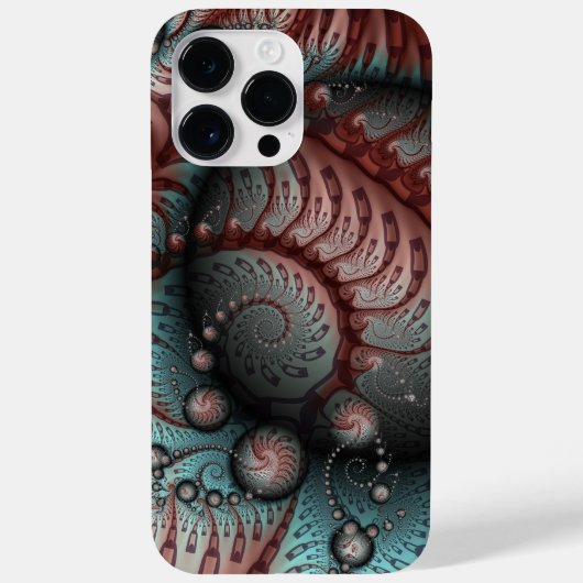 Abstracte Vivid Fantasy Fractal Art Bruin Blauw Case-Mate iPhone Case (Achterkant)