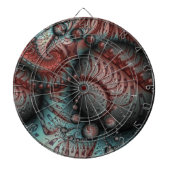 Abstracte Vivid Fantasy Fractal Art Bruin Blauw Dartbord (Voorkant)