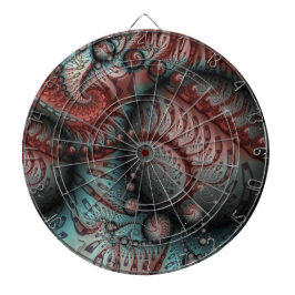 Abstracte Vivid Fantasy Fractal Art Bruin Blauw Dartbord