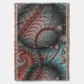 Abstracte Vivid Fantasy Fractal Art Bruin Blauw Deken (Voorkant Verticaal)