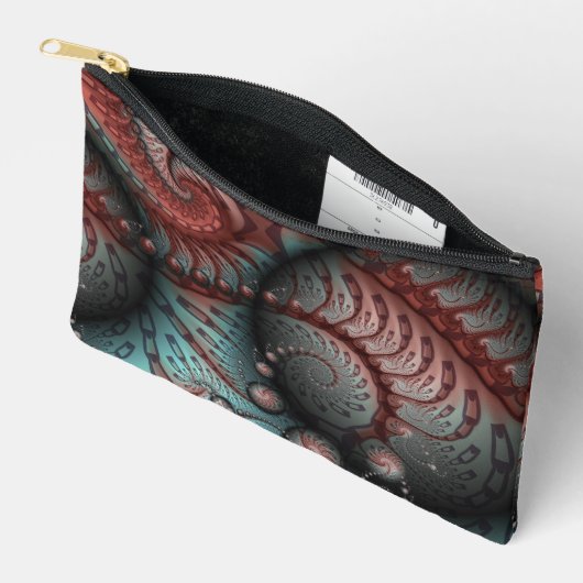 Abstracte Vivid Fantasy Fractal Art Bruin Blauw Etui (Open)