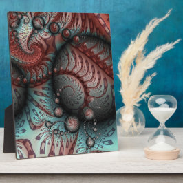 Abstracte Vivid Fantasy Fractal Art Bruin Blauw Fotoplaat