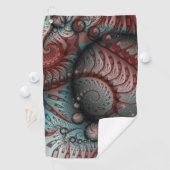 Abstracte Vivid Fantasy Fractal Art Bruin Blauw Golfhanddoek (Insitu)