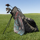 Abstracte Vivid Fantasy Fractal Art Bruin Blauw Golfhanddoek (Groen)