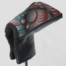 Abstracte Vivid Fantasy Fractal Art Bruin Blauw Golfheadcover
