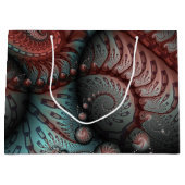 Abstracte Vivid Fantasy Fractal Art Bruin Blauw Groot Cadeauzakje (Voorkant)