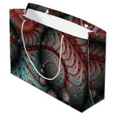 Abstracte Vivid Fantasy Fractal Art Bruin Blauw Groot Cadeauzakje (Achterkant Gekanteld)