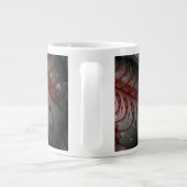 Abstracte Vivid Fantasy Fractal Art Bruin Blauw Grote Koffiekop (Achterkant)