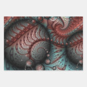 Abstracte Vivid Fantasy Fractal Art Bruin Blauw Inpakpapier Vel (Voorkant 2)