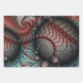 Abstracte Vivid Fantasy Fractal Art Bruin Blauw Inpakpapier Vel (Voorkant 3)