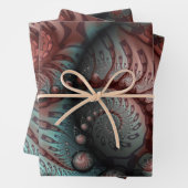 Abstracte Vivid Fantasy Fractal Art Bruin Blauw Inpakpapier Vel (In situ)
