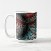 Abstracte Vivid Fantasy Fractal Art Bruin Blauw Koffiemok (Links)