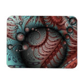 Abstracte Vivid Fantasy Fractal Art Bruin Blauw Magneet (Horizontaal)