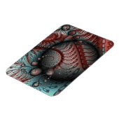 Abstracte Vivid Fantasy Fractal Art Bruin Blauw Magneet (Linkerzijde)