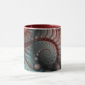 Abstracte Vivid Fantasy Fractal Art Bruin Blauw Mok (Midden)