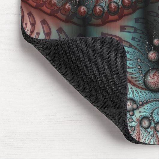 Abstracte Vivid Fantasy Fractal Art Bruin Blauw Muismat (Hoek)