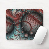 Abstracte Vivid Fantasy Fractal Art Bruin Blauw Muismat (Met muis)