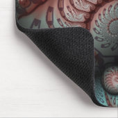 Abstracte Vivid Fantasy Fractal Art Bruin Blauw Muismat (Hoek)