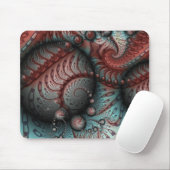 Abstracte Vivid Fantasy Fractal Art Bruin Blauw Muismat (Met muis)