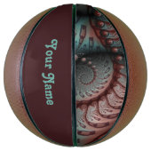 Abstracte Vivid Fantasy Fractal Art Bruin Blauw Na Basketbal (Verticaal)