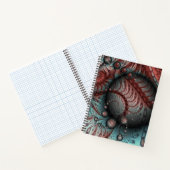 Abstracte Vivid Fantasy Fractal Art Bruin Blauw Notitieboek (Binnen)