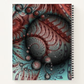 Abstracte Vivid Fantasy Fractal Art Bruin Blauw Notitieboek (Achterkant)