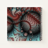 Abstracte Vivid Fantasy Fractal Art Bruin Blauw Notitieboek (Achterkant)