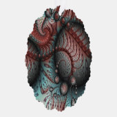 Abstracte Vivid Fantasy Fractal Art Bruin Blauw Ornament Kaart (Rechts)