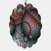 Abstracte Vivid Fantasy Fractal Art Bruin Blauw Ornament Kaart (Links)