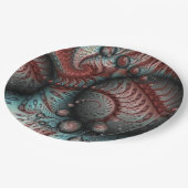 Abstracte Vivid Fantasy Fractal Art Bruin Blauw Papieren Bordje (Gekanteld)