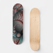 Abstracte Vivid Fantasy Fractal Art Bruin Blauw Persoonlijk Skateboard (Voorkant)