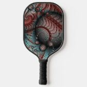 Abstracte Vivid Fantasy Fractal Art Bruin Blauw Pickleball Paddle (Achterkant)