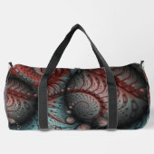 Abstracte Vivid Fantasy Fractal Art Bruin Blauw Plunjezak (Achterkant)