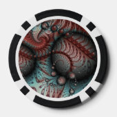 Abstracte Vivid Fantasy Fractal Art Bruin Blauw Poker Chips (Achterkant)