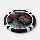Abstracte Vivid Fantasy Fractal Art Bruin Blauw Poker Chips (Enkel)
