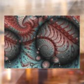 Abstracte Vivid Fantasy Fractal Art Bruin Blauw Raamsticker (Vel 2)