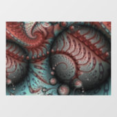 Abstracte Vivid Fantasy Fractal Art Bruin Blauw Raamsticker (Vel)