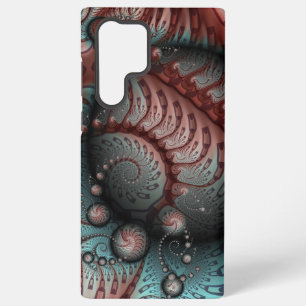 Abstracte Vivid Fantasy Fractal Art Bruin Blauw Samsung Galaxy Hoesje