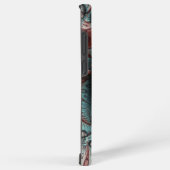 Abstracte Vivid Fantasy Fractal Art Bruin Blauw Samsung Galaxy Hoesje (Rechterkant)