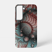 Abstracte Vivid Fantasy Fractal Art Bruin Blauw Samsung Galaxy Hoesje (Achterkant)