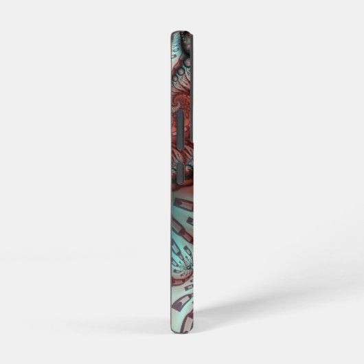 Abstracte Vivid Fantasy Fractal Art Bruin Blauw Samsung Galaxy Hoesje (Rechterkant)