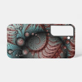 Abstracte Vivid Fantasy Fractal Art Bruin Blauw Samsung Galaxy Hoesje (Achterkant horizontaal)