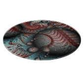 Abstracte Vivid Fantasy Fractal Art Bruin Blauw Snijplank (Hoek)