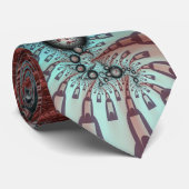 Abstracte Vivid Fantasy Fractal Art Bruin Blauw Stropdas (Opgerold)