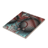 Abstracte Vivid Fantasy Fractal Art Bruin Blauw Tegeltje (Zijkant)