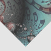 Abstracte Vivid Fantasy Fractal Art Bruin Blauw Tissuepapier (Detail)