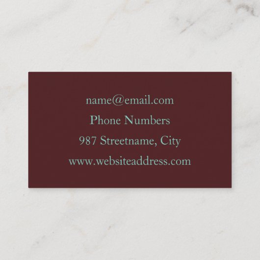 Abstracte Vivid Fantasy Fractal Art Bruin Blauw Visitekaartje (Achterkant)