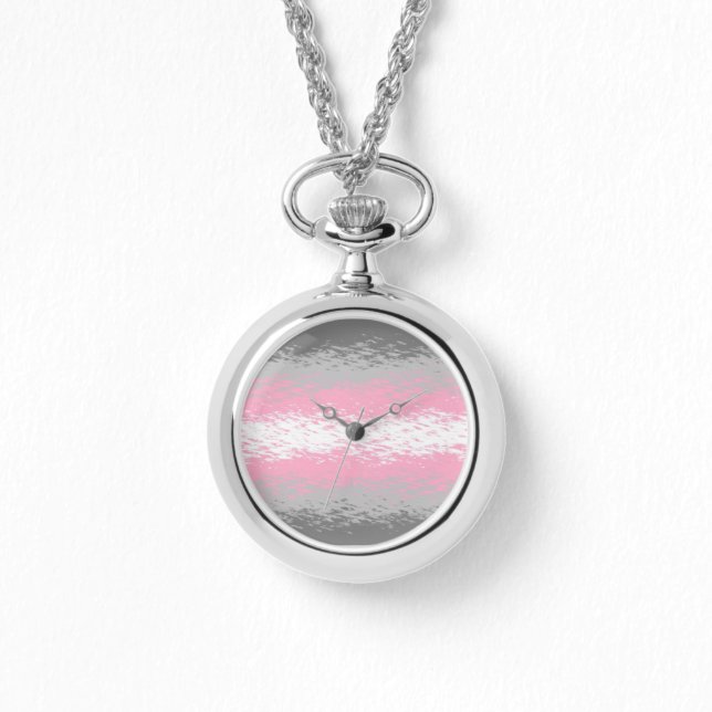 Abstracte vlag Demigirl Pride Horloge (Voorkant)