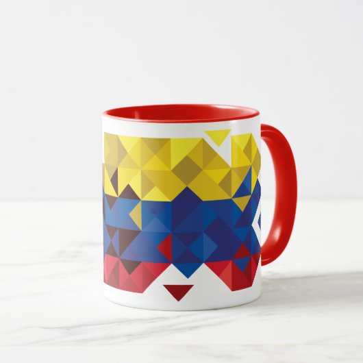 Abstracte vlag van Ecuador, Republiek Ecuador Poly Mok (Voorkant rechts)